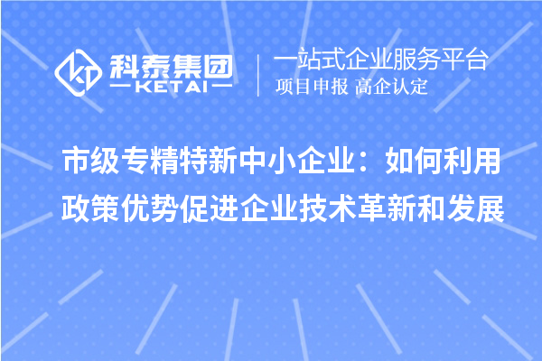 市級(jí)專精特新中小企業(yè)：如何利用政策優(yōu)勢(shì)促進(jìn)企業(yè)技術(shù)革新和發(fā)展