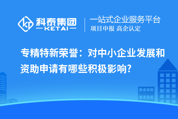 專精特新榮譽：對中小企業(yè)發(fā)展和資助申請有哪些積極影響?