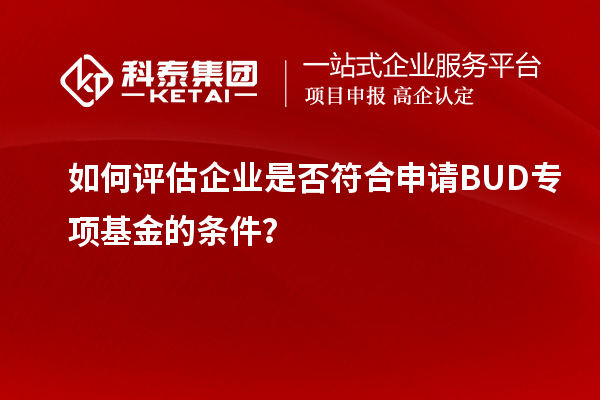 如何評估企業(yè)是否符合申請BUD專項基金的條件？