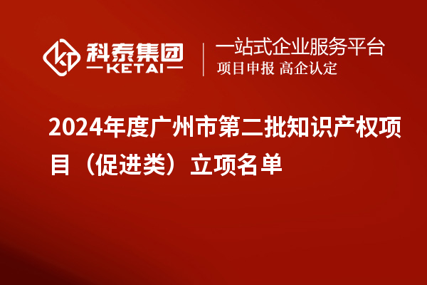 2024年度廣州市第二批知識產(chǎn)權(quán)項目（促進類）立項名單