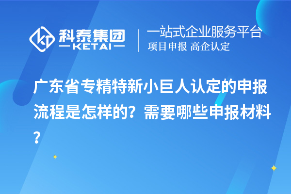 廣東省專精特新小巨人認(rèn)定的申報流程是怎樣的？需要哪些申報材料？