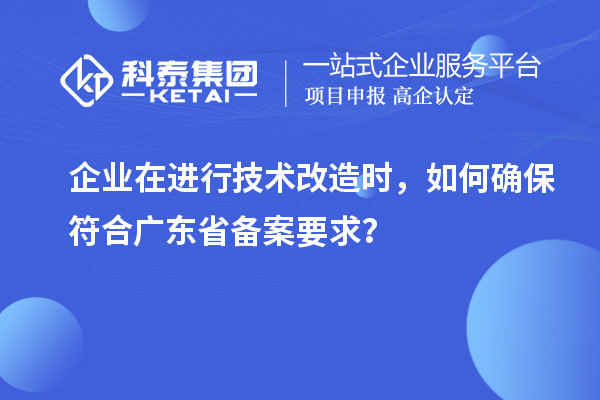 企業(yè)在進(jìn)行技術(shù)改造時(shí)，如何確保符合廣東省備案要求？