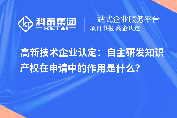 高新技術(shù)企業(yè)認(rèn)定：自主研發(fā)知識(shí)產(chǎn)權(quán)在申請(qǐng)中的作用是什么？