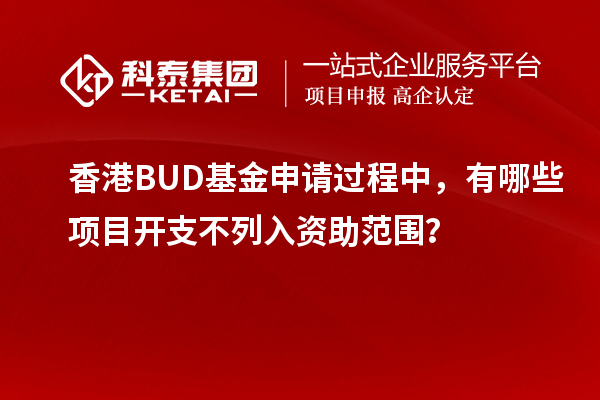 香港BUD基金申請過程中，有哪些項(xiàng)目開支不列入資助范圍？