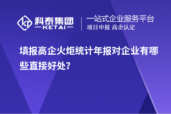  填報高企火炬統(tǒng)計年報對企業(yè)有哪些直接好處？