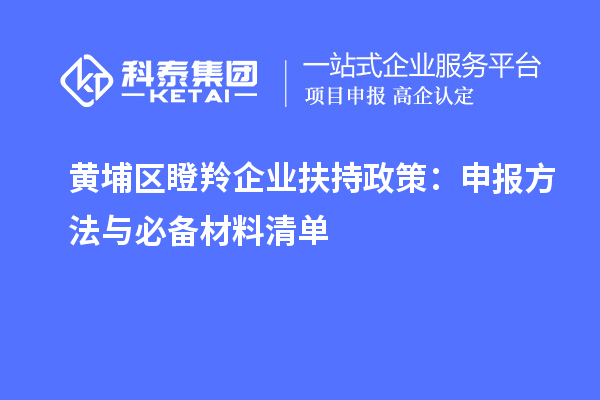 黃埔區瞪羚企業(yè)扶持政策：申報方法與必備材料清單