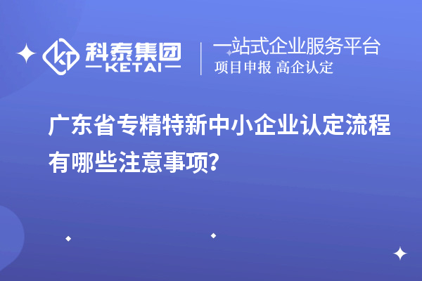 廣東省專(zhuān)精特新中小企業(yè)認定流程有哪些注意事項？