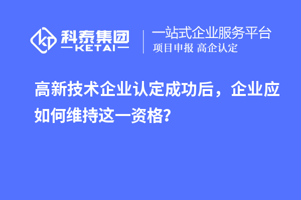 高新技術(shù)企業(yè)認定成功后，企業(yè)應如何維持這一資格？