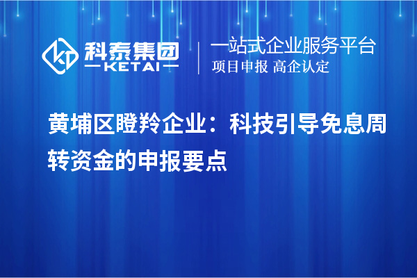 黃埔區(qū)瞪羚企業(yè)：科技引導(dǎo)免息周轉(zhuǎn)資金的申報(bào)要點(diǎn)