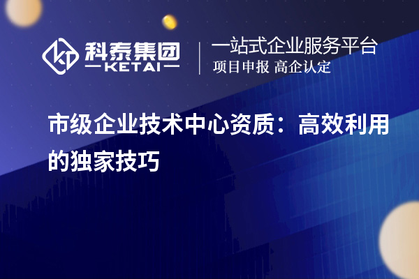 市級企業(yè)技術(shù)中心資質(zhì)：高效利用的獨家技巧