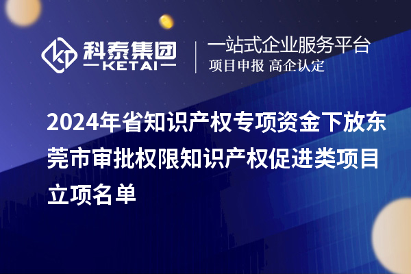 2024年省知識(shí)產(chǎn)權(quán)專項(xiàng)資金下放東莞市審批權(quán)限知識(shí)產(chǎn)權(quán)促進(jìn)類項(xiàng)目立項(xiàng)名單