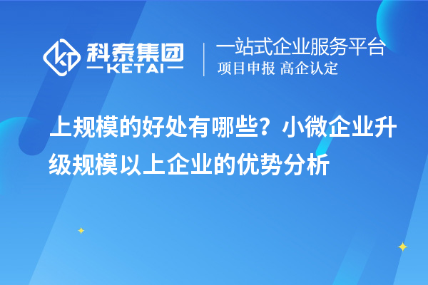 上規(guī)模的好處有哪些？小微企業(yè)升級(jí)規(guī)模以上企業(yè)的優(yōu)勢(shì)分析