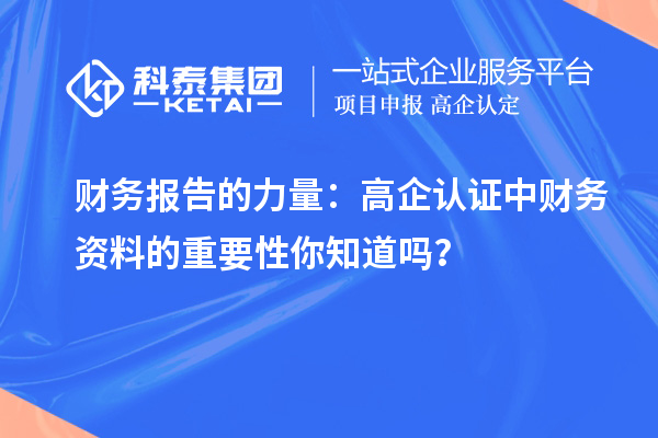 財務(wù)報告的力量：高企認證中財務(wù)資料的重要性你知道嗎？