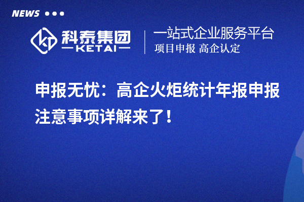 申報無(wú)憂(yōu)：高企火炬統計年報申報注意事項詳解來(lái)了！