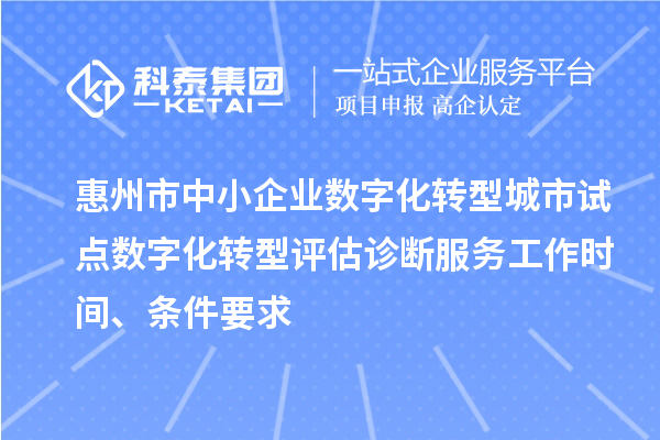 惠州市中小企業(yè)數字化轉型城市試點(diǎn)數字化轉型評估診斷服務(wù)工作時(shí)間、條件要求