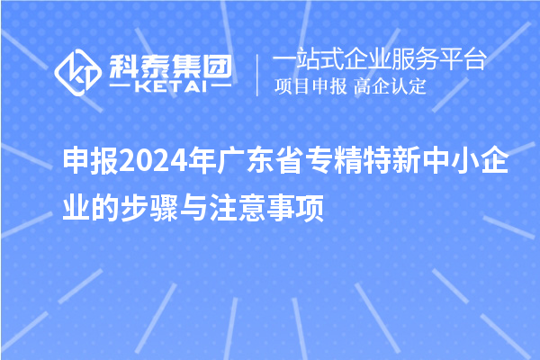 申報2024年廣東省專(zhuān)精特新中小企業(yè)的步驟與注意事項