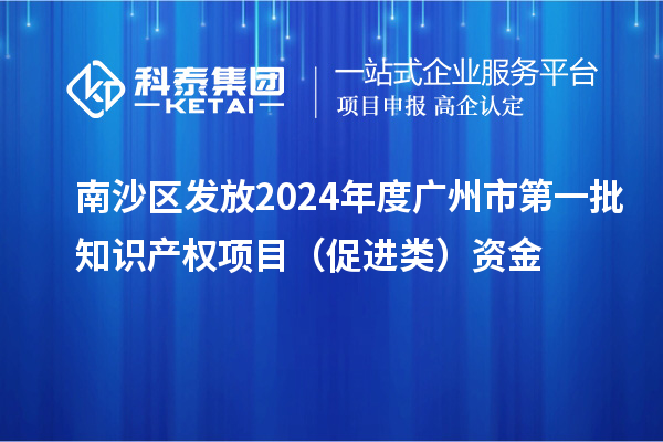 南沙區發(fā)放2024年度廣州市第一批知識產(chǎn)權項目（促進(jìn)類(lèi)）資金