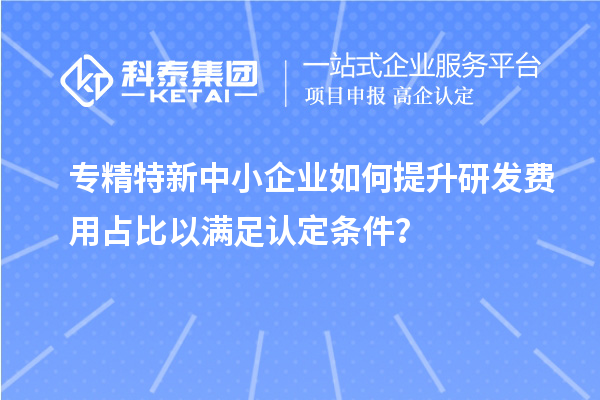 專精特新中小企業(yè)如何提升研發(fā)費(fèi)用占比以滿足認(rèn)定條件？