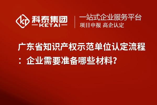 廣東省知識產(chǎn)權示范單位認定流程：企業(yè)需要準備哪些材料？