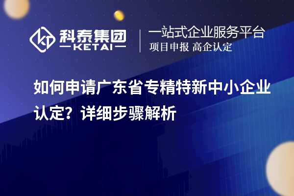 如何申請(qǐng)廣東省專精特新中小企業(yè)認(rèn)定？詳細(xì)步驟解析