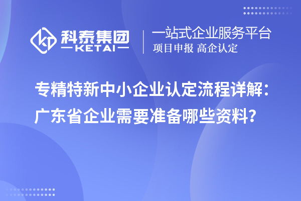 專精特新中小企業(yè)認(rèn)定流程詳解：廣東省企業(yè)需要準(zhǔn)備哪些資料？