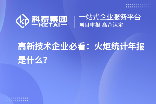 高新技術(shù)企業(yè)必看：火炬統(tǒng)計年報是什么？