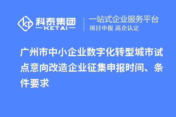 廣州市中小企業(yè)數字化轉型城市試點(diǎn)意向改造企業(yè)征集申報時(shí)間、條件要求