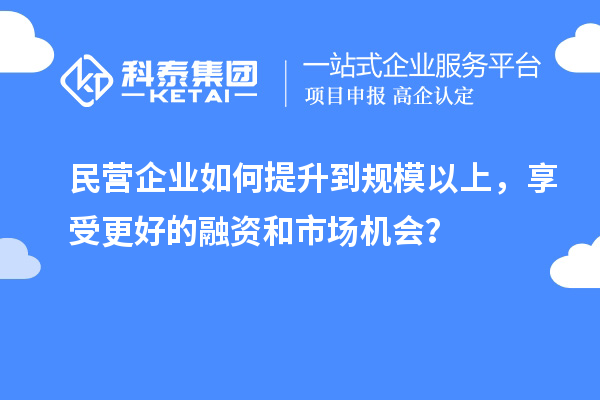 民營(yíng)企業(yè)如何提升到規(guī)模以上，享受更好的融資和市場(chǎng)機(jī)會(huì)？