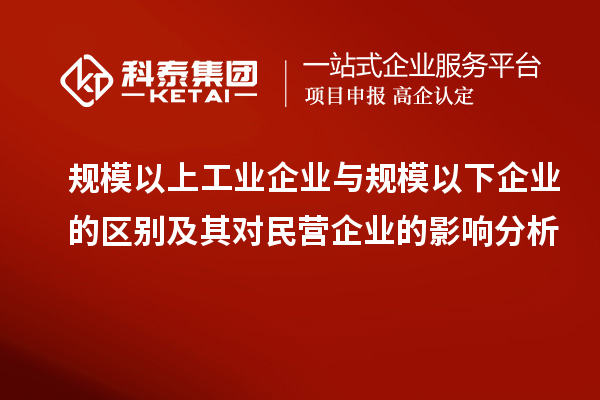 規(guī)模以上工業(yè)企業(yè)與規(guī)模以下企業(yè)的區(qū)別及其對(duì)民營(yíng)企業(yè)的影響分析