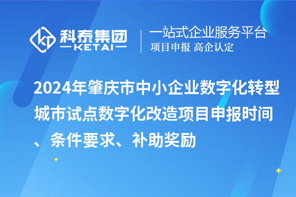 2024年肇慶市中小企業(yè)數(shù)字化轉(zhuǎn)型城市試點(diǎn)數(shù)字化改造項(xiàng)目申報(bào)時(shí)間、條件要求、補(bǔ)助獎(jiǎng)勵(lì)