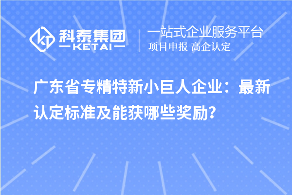 廣東省專精特新小巨人企業(yè)：最新認(rèn)定標(biāo)準(zhǔn)及能獲哪些獎(jiǎng)勵(lì)？