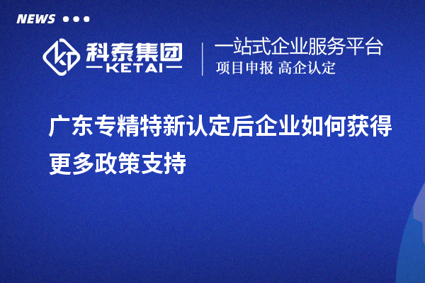 廣東專精特新認(rèn)定后企業(yè)如何獲得更多政策支持