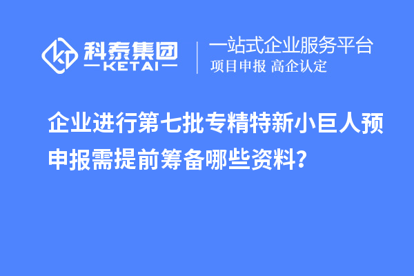 企業(yè)進行第七批專精特新小巨人預申報需提前籌備哪些資料？