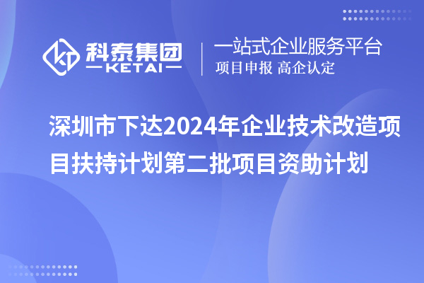 深圳市下達(dá)2024年企業(yè)技術(shù)改造項(xiàng)目扶持計(jì)劃第二批項(xiàng)目資助計(jì)劃