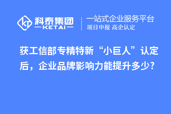 獲工信部專精特新 “小巨人” 認定后，企業(yè)品牌影響力能提升多少?