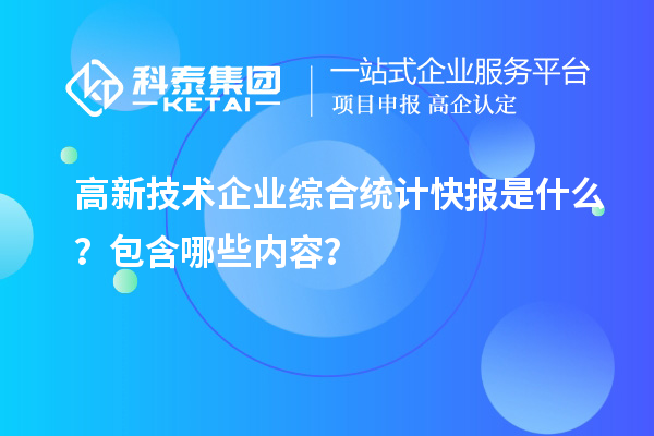 高新技術(shù)企業(yè)綜合統(tǒng)計(jì)快報(bào)是什么？包含哪些內(nèi)容？