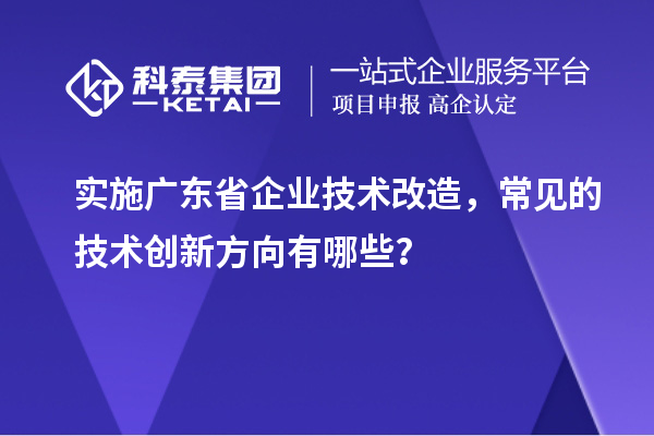 實施廣東省企業(yè)技術(shù)改造，常見的技術(shù)創(chuàng)新方向有哪些？