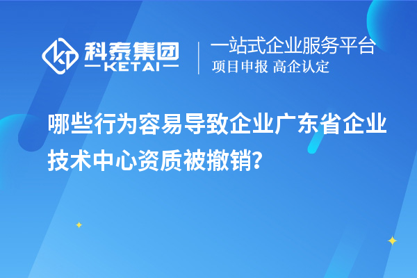 哪些行為容易導致企業(yè)廣東省企業(yè)技術中心資質被撤銷？