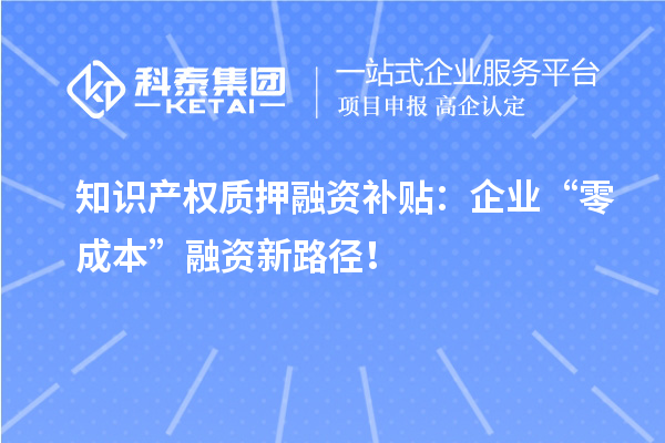 知識產(chǎn)權(quán)質(zhì)押融資補貼：企業(yè)“零成本”融資新路徑！